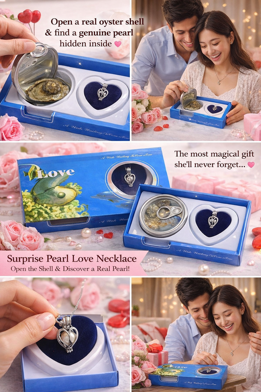 Freshwater Shell Canned Oyster Ocean Love Real Pearl Necklace Set