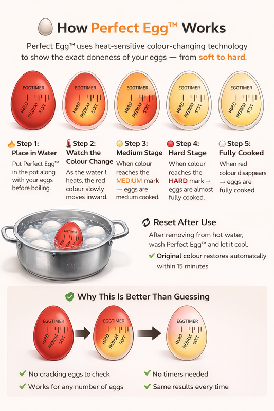 🔥 Perfect Egg™ – Smart Color Changing Egg Timer