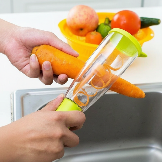 Vegetable peeler in action